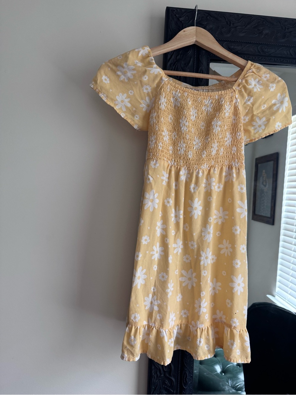wonder nation Yellow Floral Smocked Summer Dress